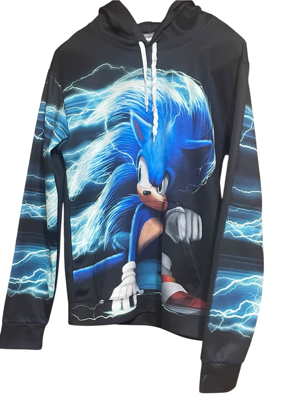 Blue Sonic Graphic Hoodie Sweatshirt - Men Sweaters